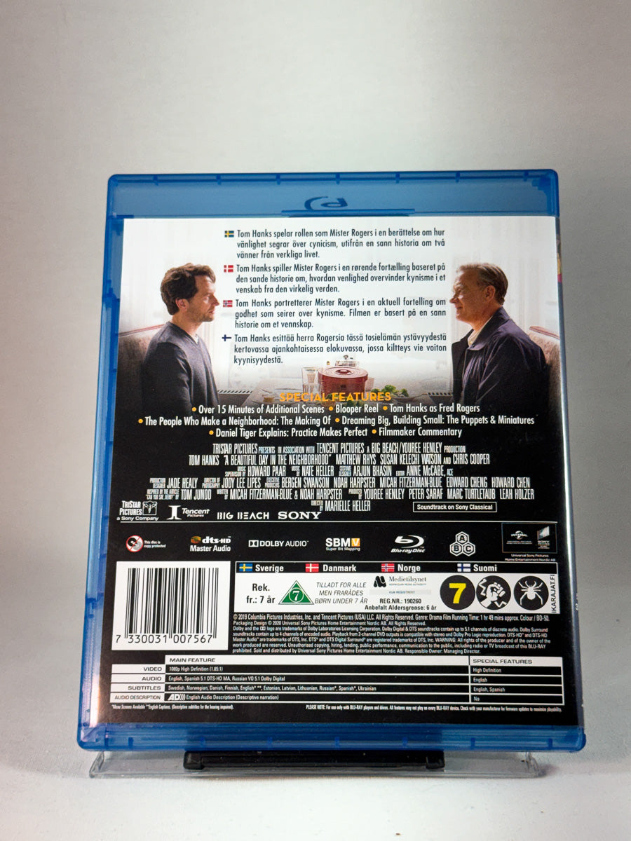 Bakside av cover til A Beautiful Day in the Neighborhood, bruktfilm på Blu-ray hos Brukbar Film