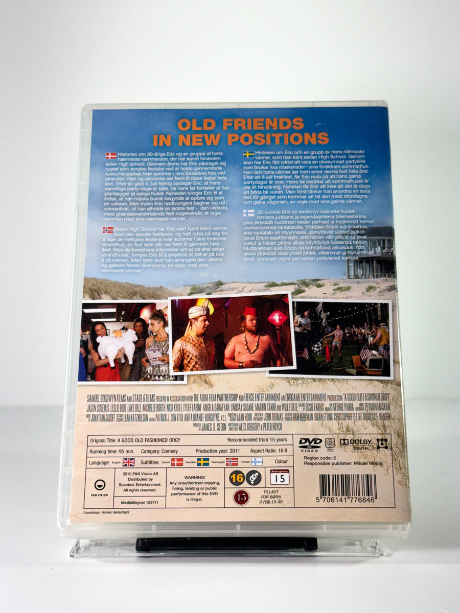 Bakside av cover til a good old fashioned orgy, brukt DVD hos Brukbar Film