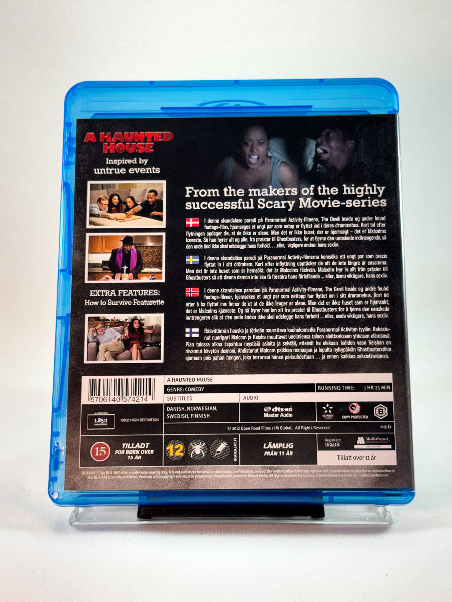 Bakside av cover til A Haunted House, brukt Blu-ray-utgivelse hos Brukbar Film