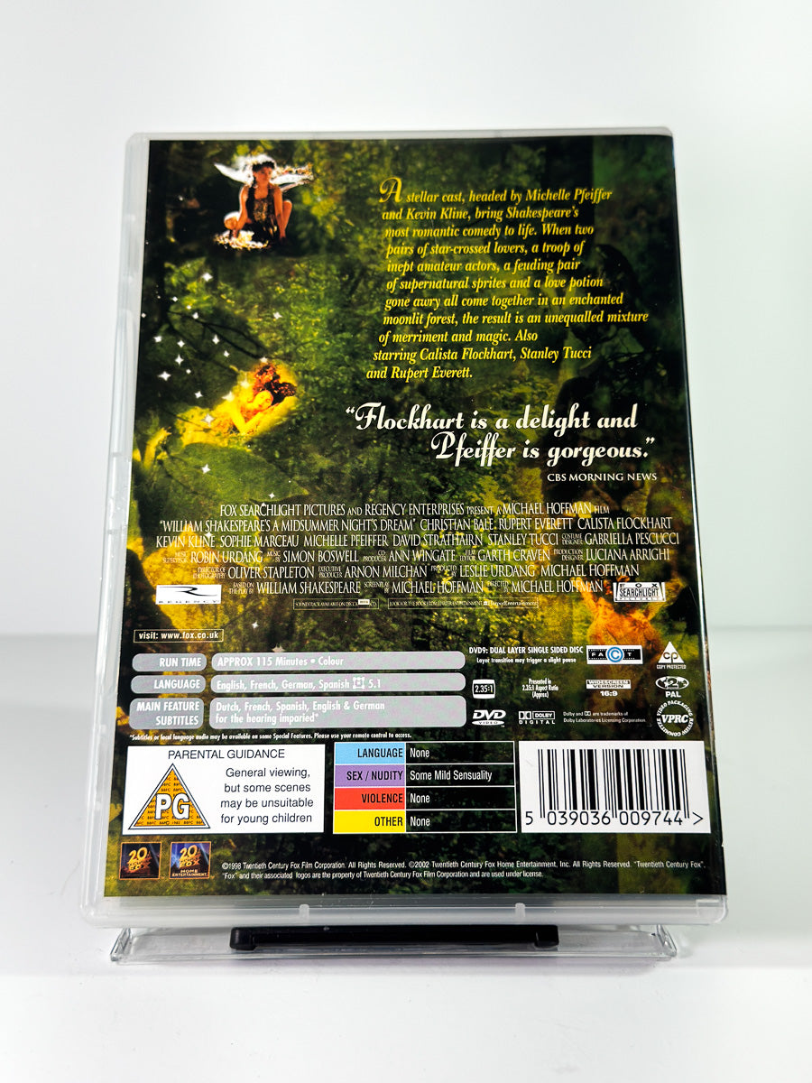 Bakside av cover til A Midsummer Night's Dream på DVD