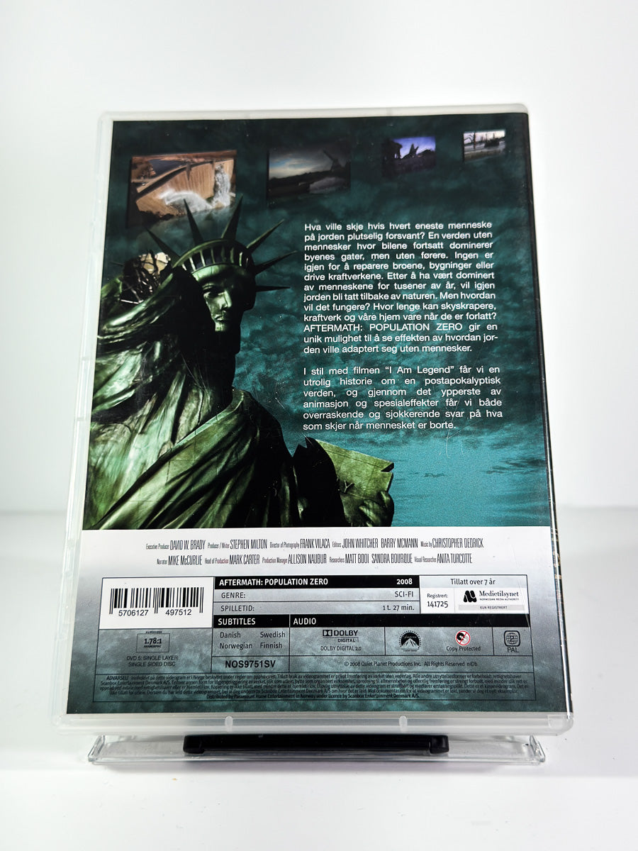 Bakside av cover til Aftermath – Population Zero på DVD