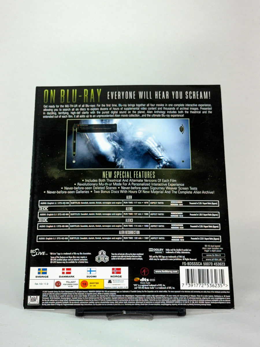 Brukt Blu-ray-boks Alien Anthology – Limited Edition – infoark samleboks, sci-fi klassikere tilgjengelig hos Brukbar Film