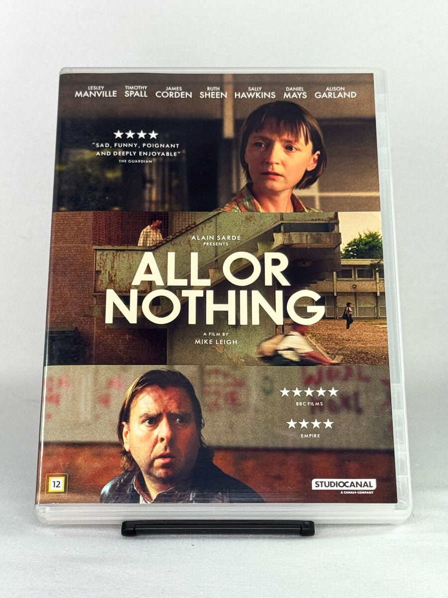 DVD-forside til filmen All or Nothing
Originalt cover brukt for produktbilde i nettbutikken Brukbar Film