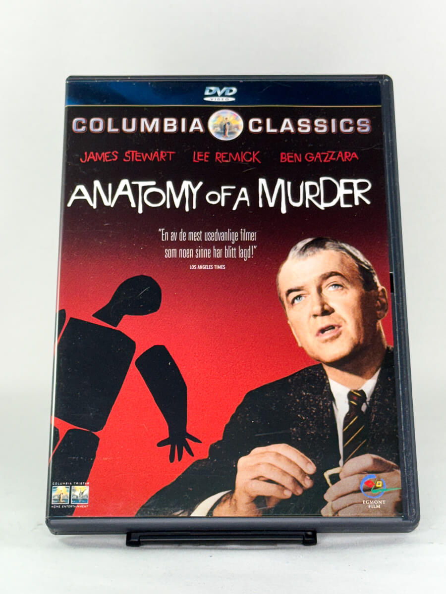 DVD-forside til filmen Anatomy of a Murder
Originalt cover brukt for produktbilde i nettbutikken Brukbar Film