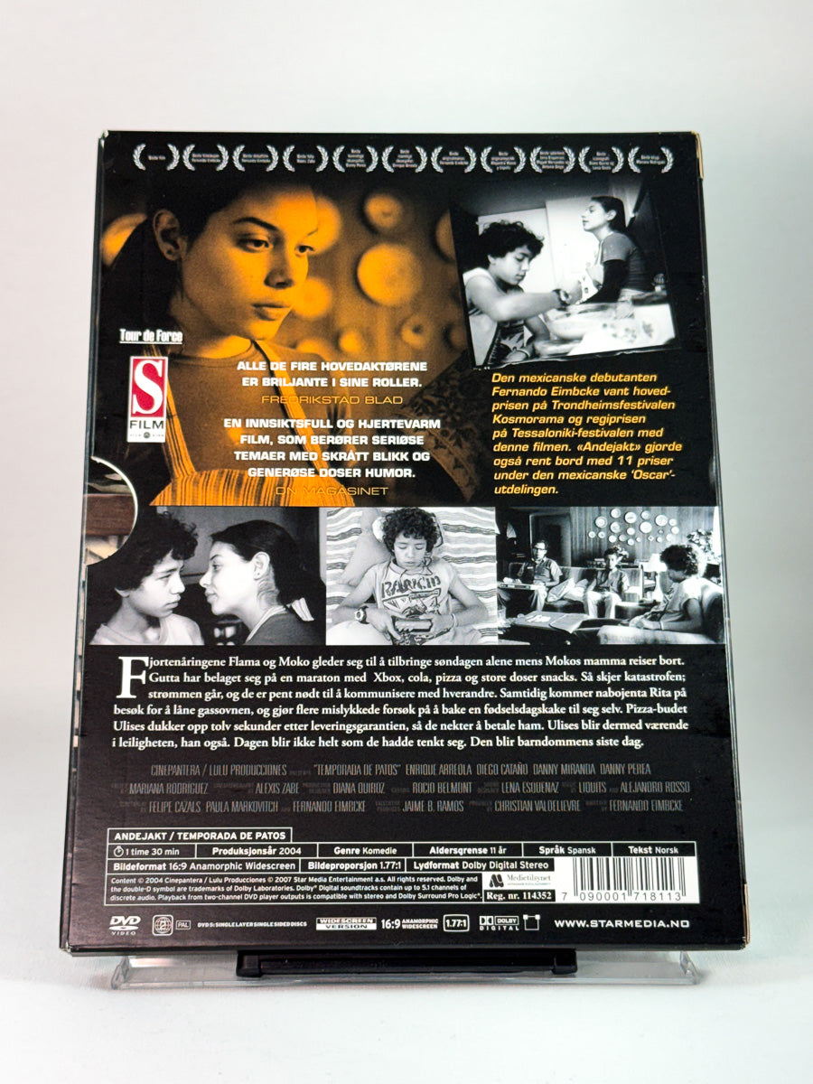 Bakside av cover til Andejakt, brukt DVD hos Brukbar Film