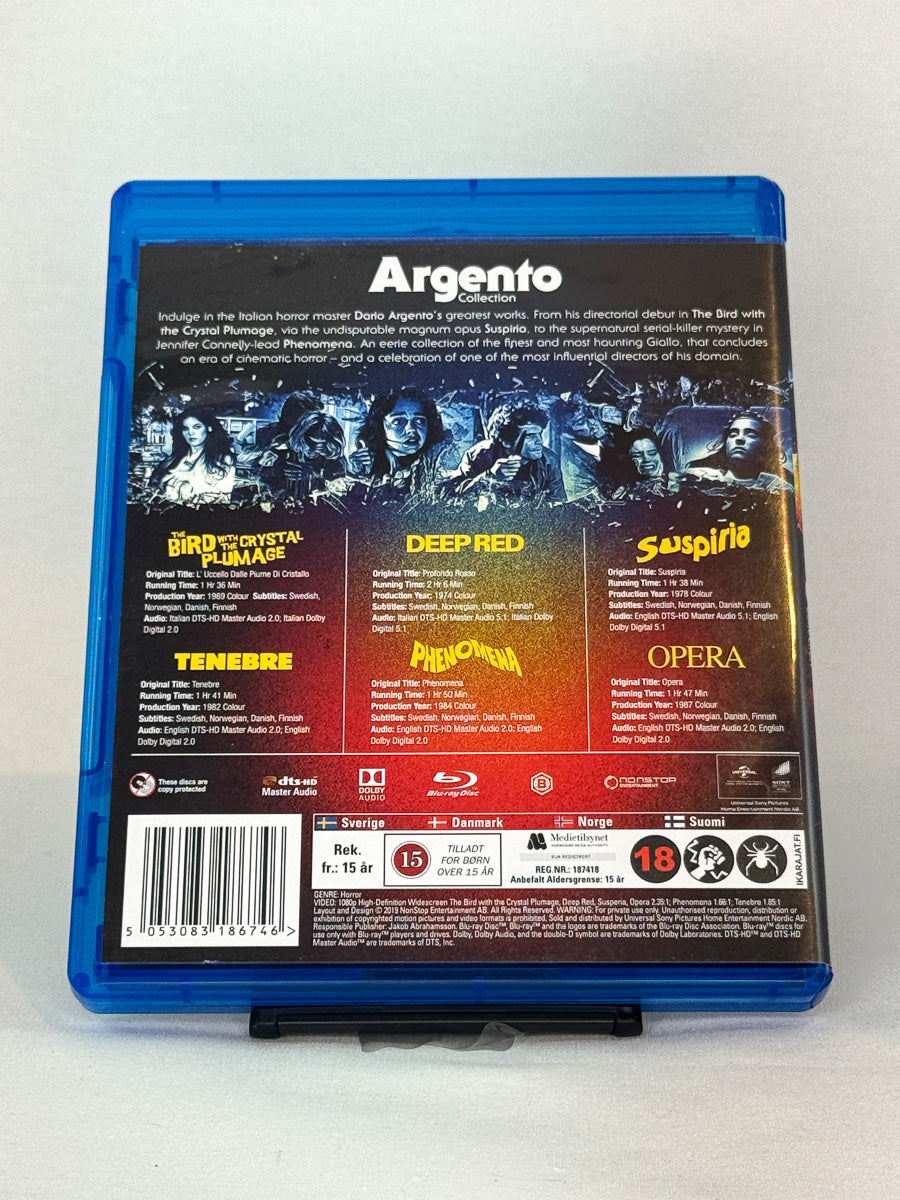 Blu-ray-cover-bakside til filmen Argento Collection – Brukt Blu-ray fra nettbutikken Brukbar Film