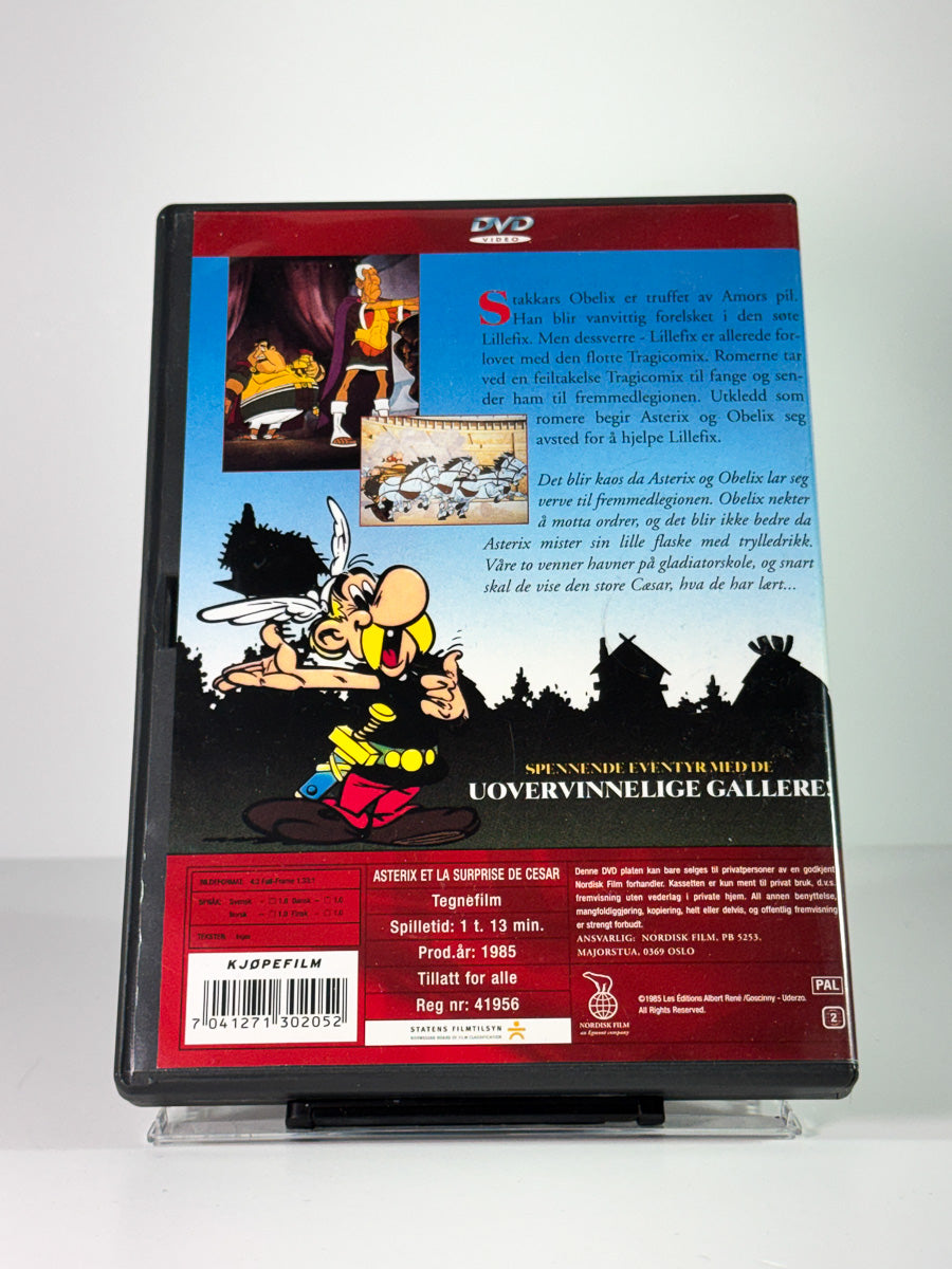 Bakside av cover til Asterix og Cæsars overraskelse, brukt DVD hos Brukbar Film