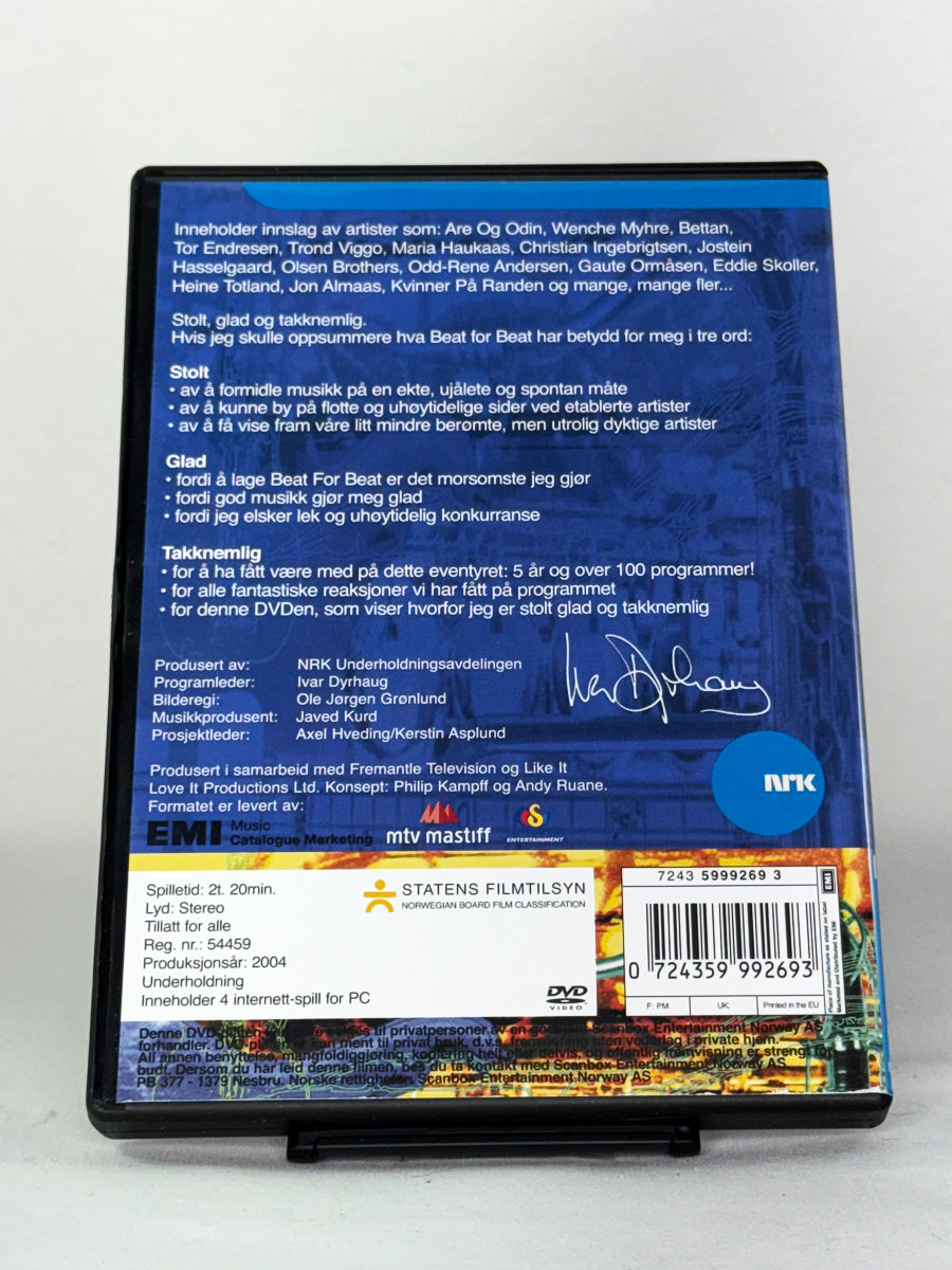 DVD-bakside til filmen Beat for Beat
Baksiden viser info, spesifikasjoner og eventuell ekstratekst – produktbilde fra nettbutikken Brukbar Film