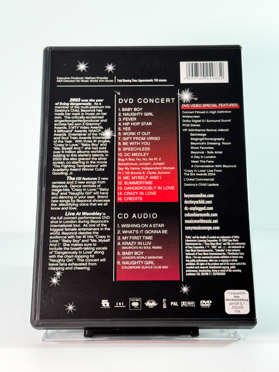 Bakside av cover til Beyoncé: Live At Wembley, bruktfilm på DVD hos Brukbar Film