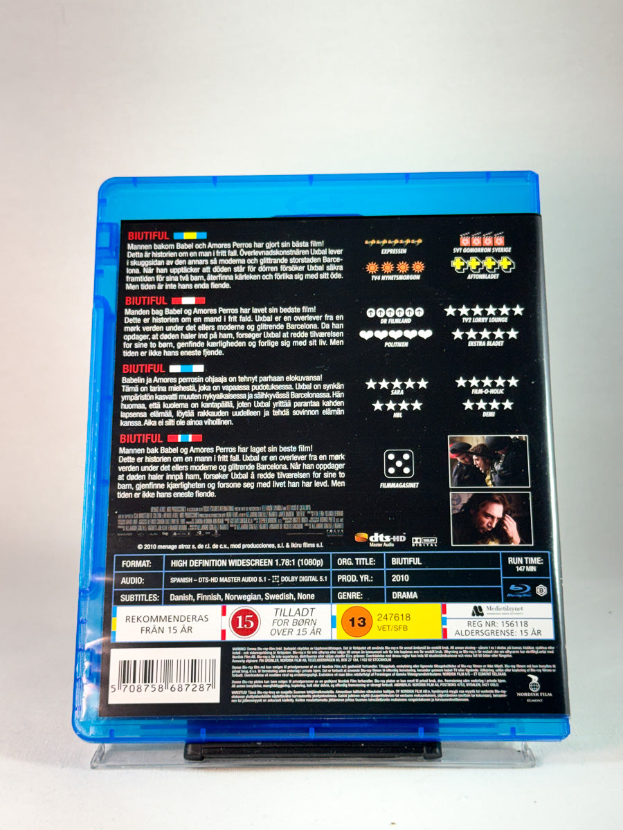 Bakside av cover til Biutiful, brukt Blu-ray hos Brukbar Film