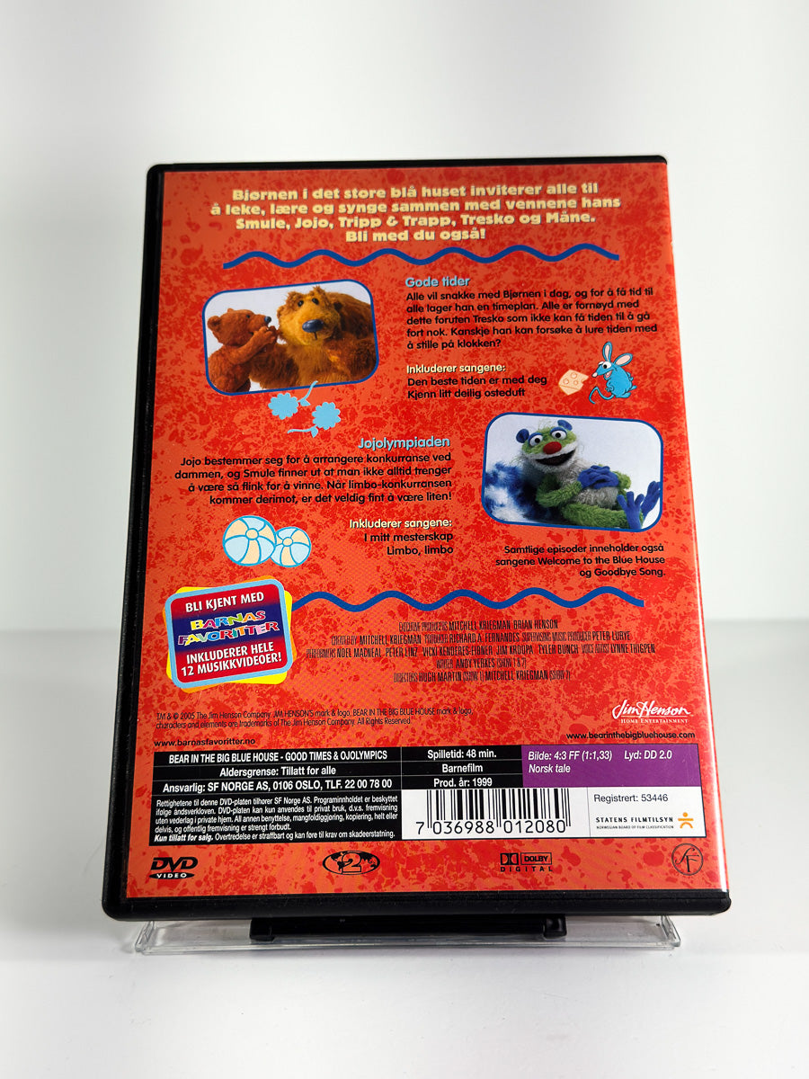 Bakside av cover til Bjørnen i det Store Blå Huset – Jojolympiaden på DVD