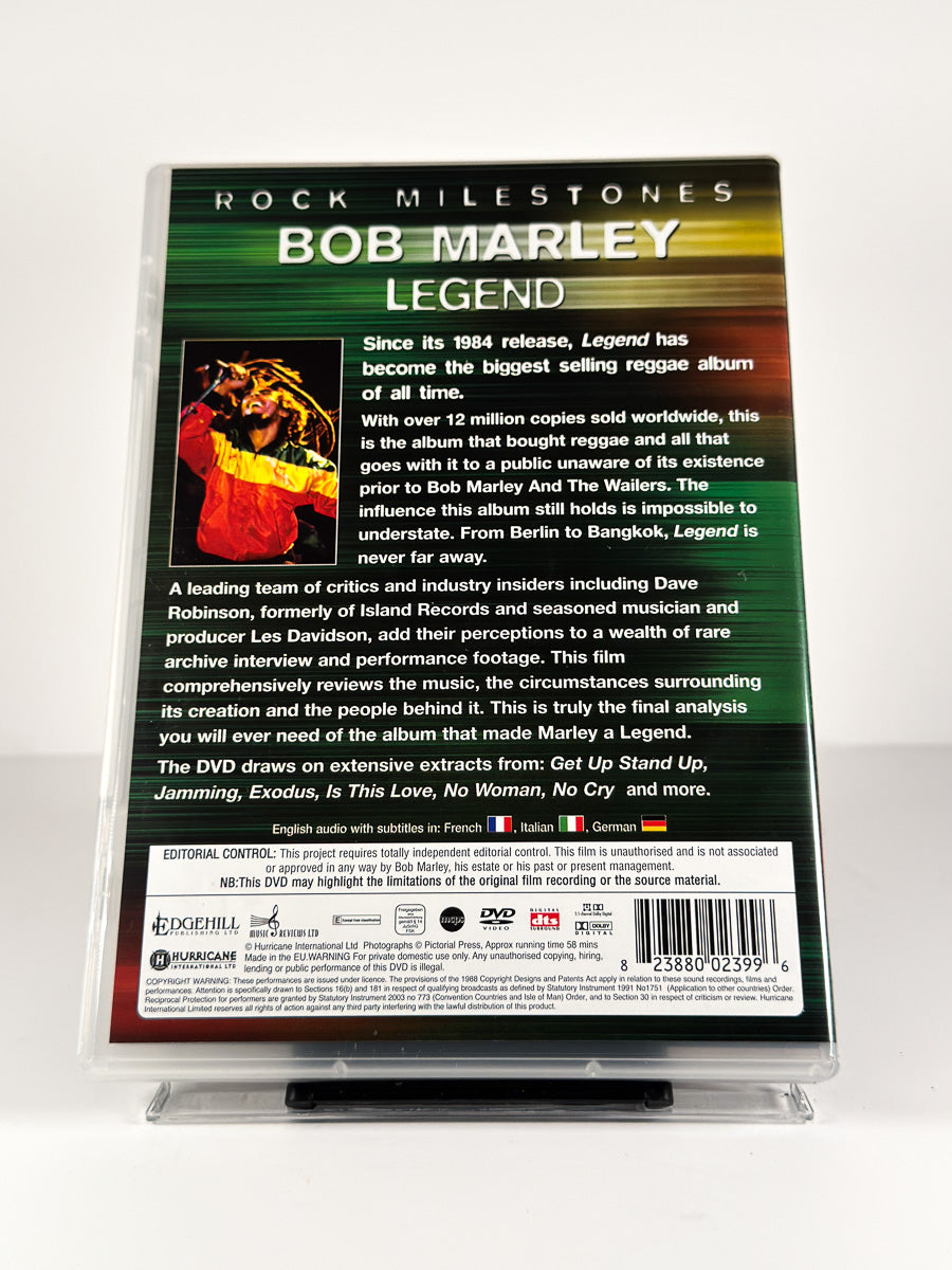 Bakside av cover til Bob Marley – Legend: The Essential Albums of All Time på DVD