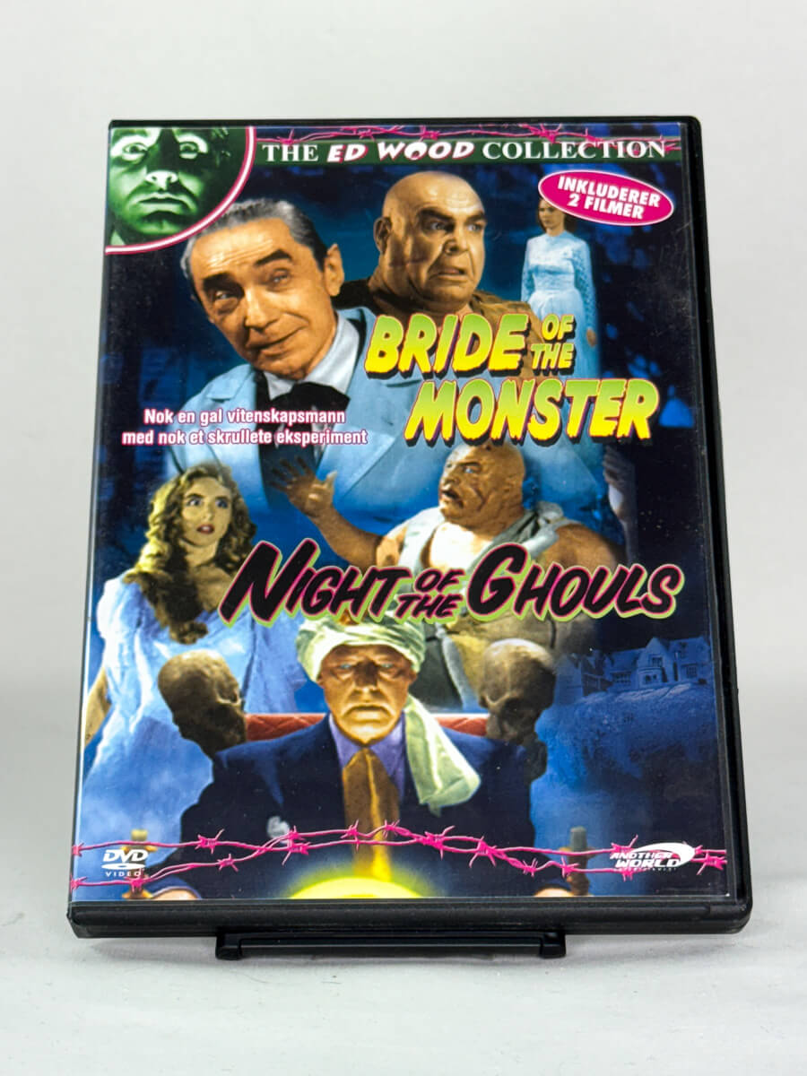 Forside av filmcover til brukt DVD Bride of the Monster / Night of the Ghouls – skrekkdobbelt på brukt DVD fra Brukbar Film