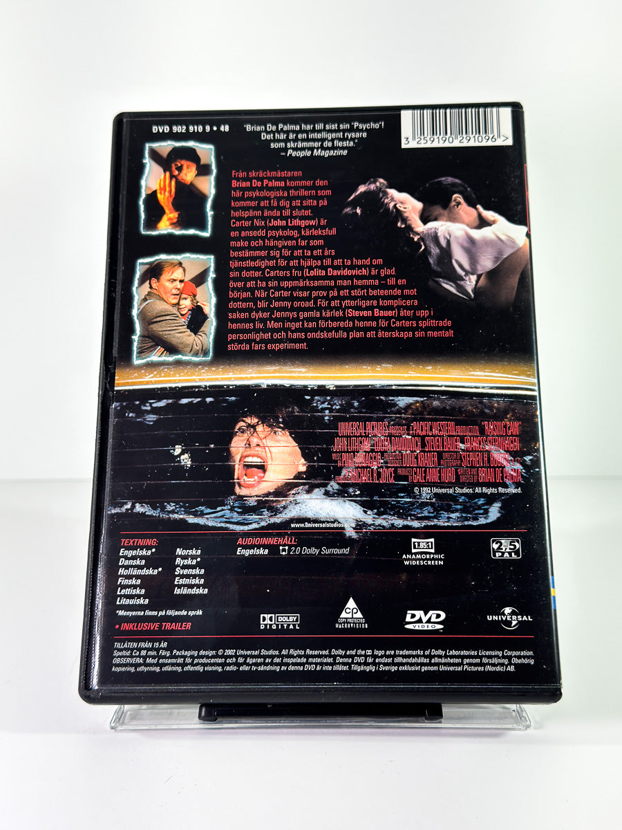 Bakside av cover til Cains Många Ansikten på DVD