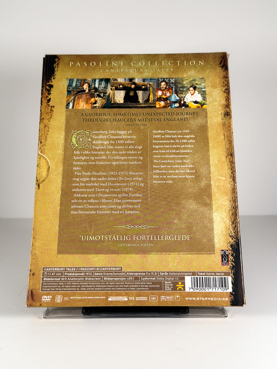 Bakside av cover til Canterbury Tales på DVD