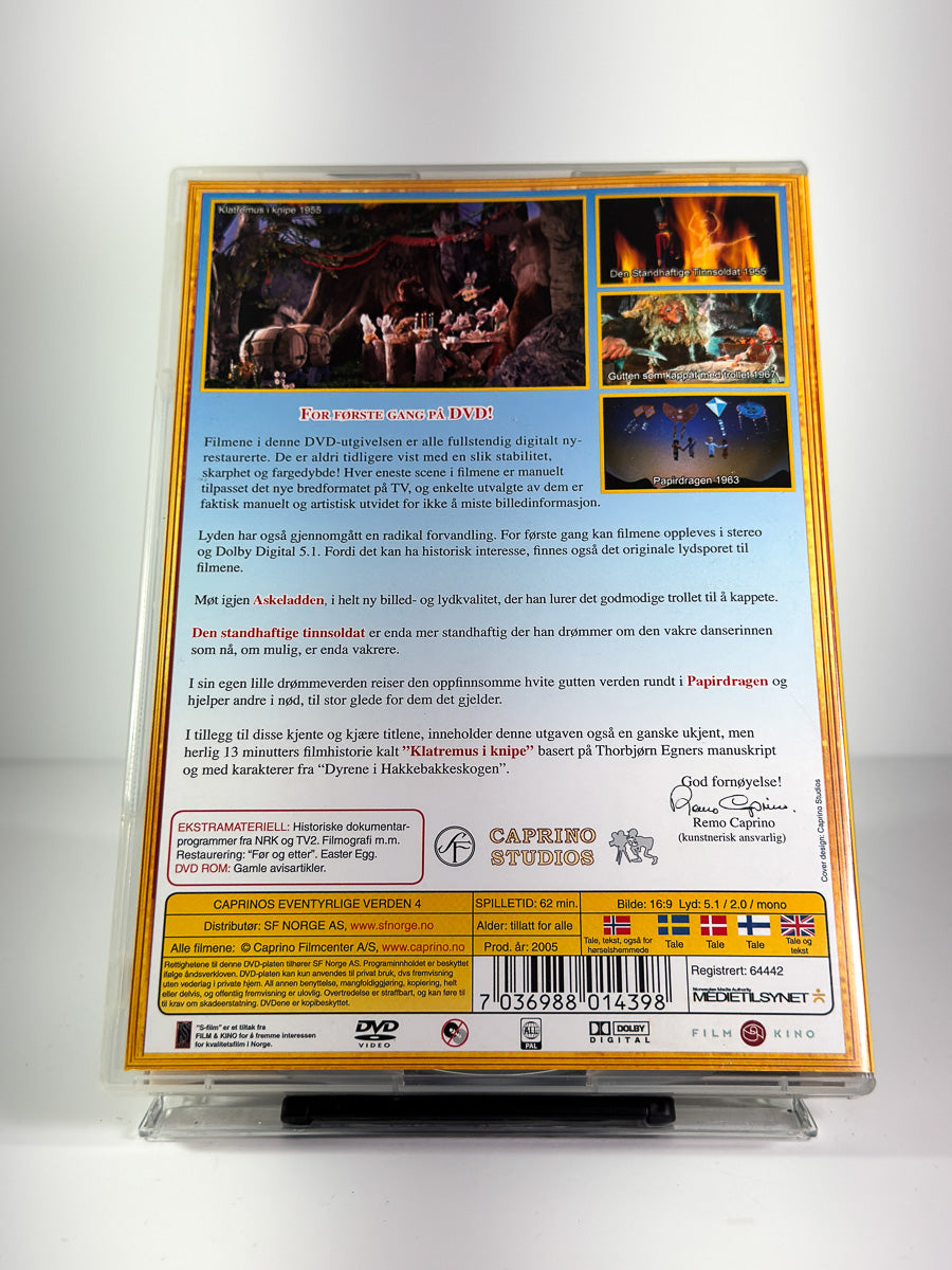 Bakside av cover til Caprinos eventyrlige verden 4 på DVD