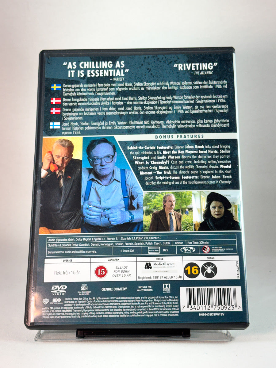 Bakside av cover til Chernobyl, brukt original DVD hos Brukbar Film
