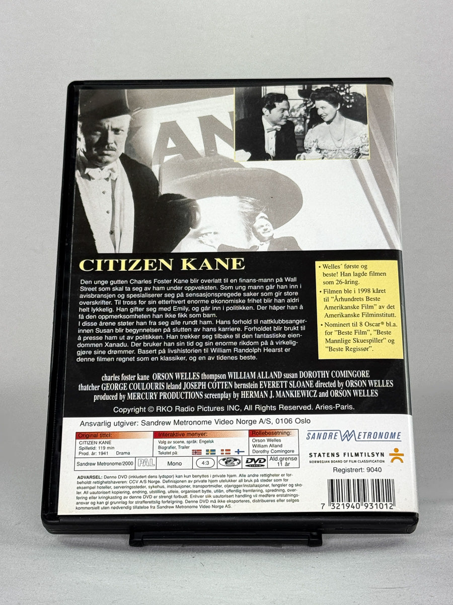 Bakside av Citizen Kane – historien om makt og forfall i en av filmhistoriens største klassikere, brukt DVD fra Brukbar Film.