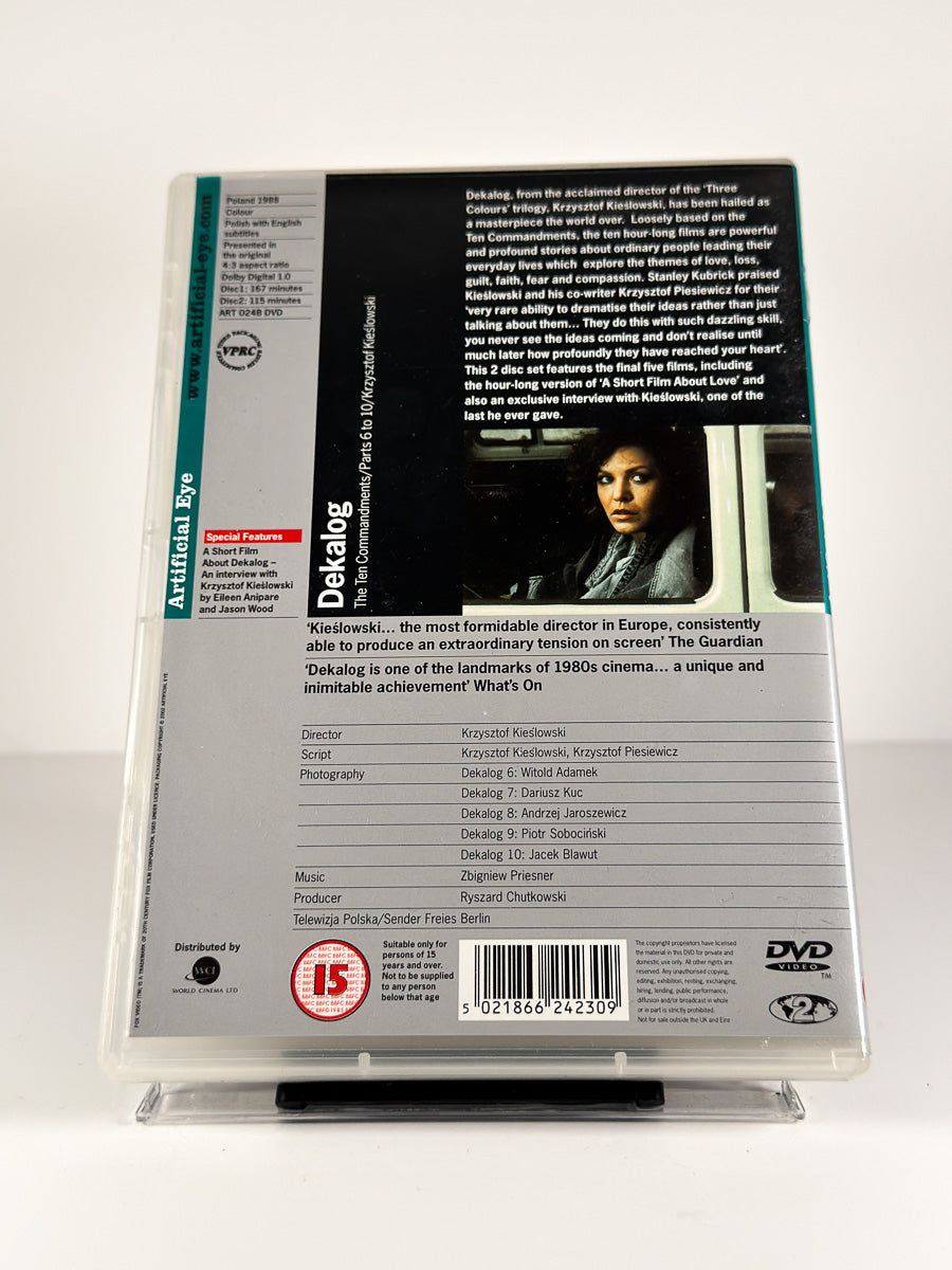 Bakside av cover til Dekalog – The Ten Commandments Parts 6 to 10 på DVD