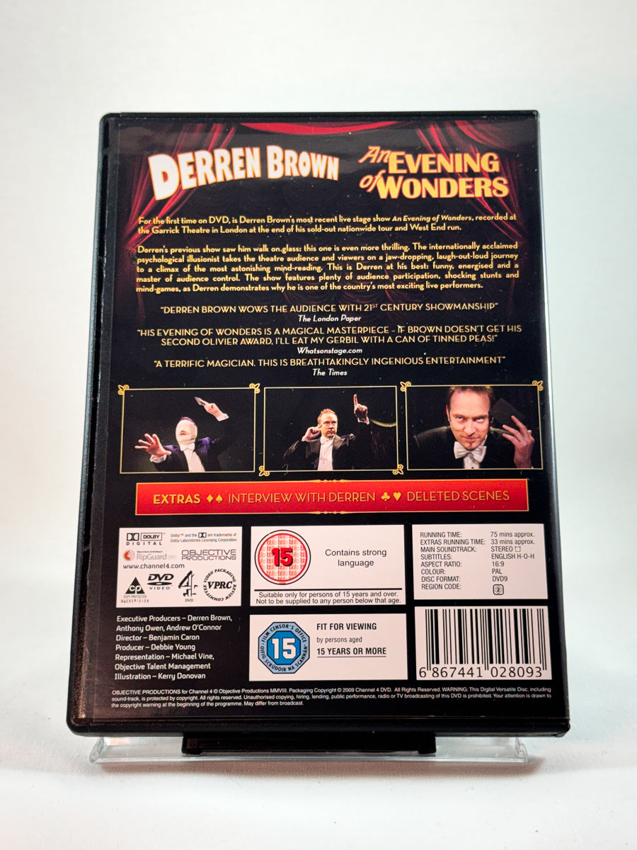 DVD-cover-bakside til Derren Brown: An Evening of Wonders hos Brukbar Film