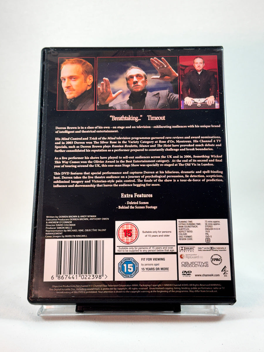 DVD-cover-bakside til Derren Brown: Something Wicked This Way Comes hos Brukbar Film
