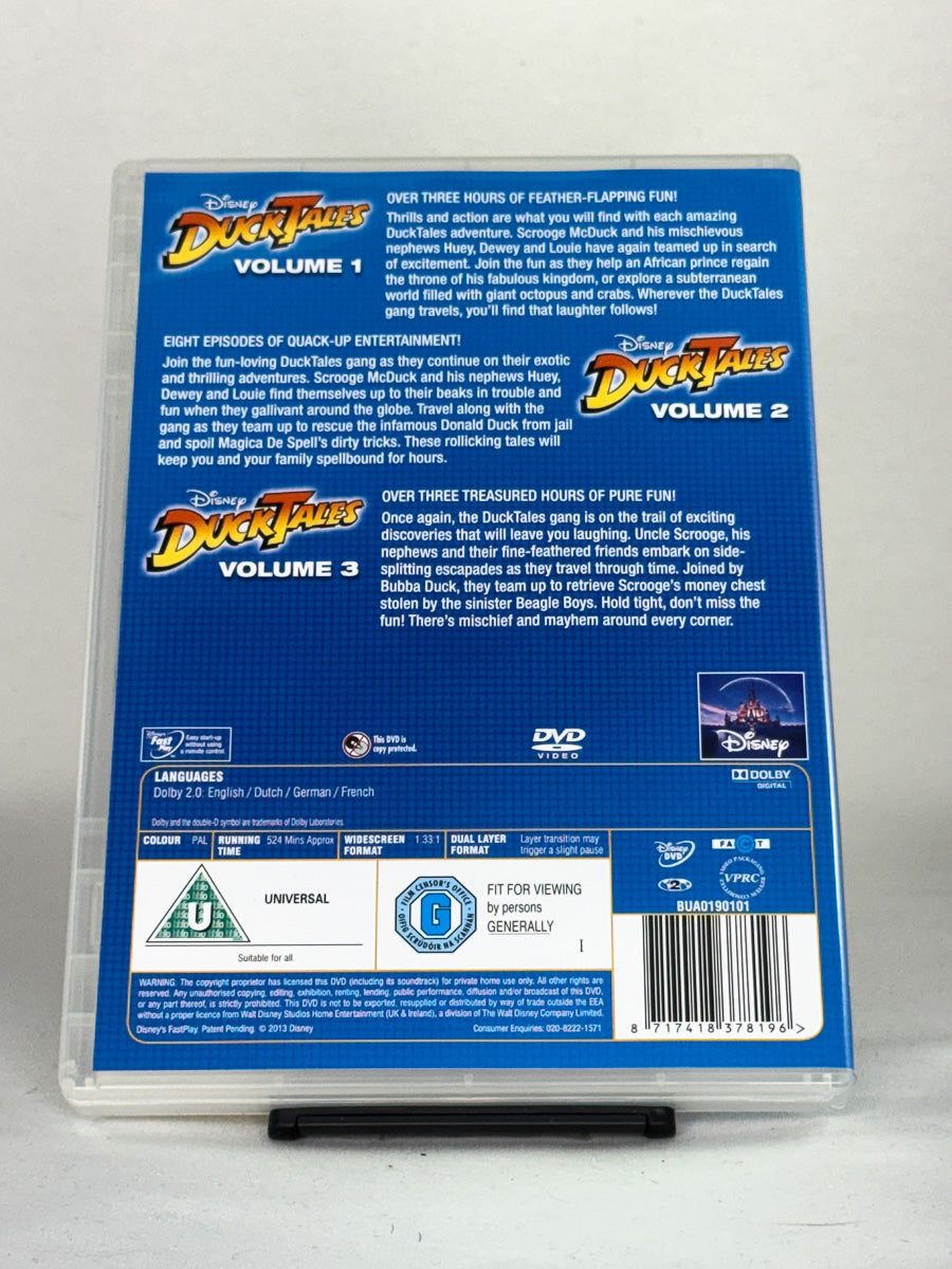 DVD-bakside til filmen DuckTales – Third Collection Volumes 1–3
Baksiden viser info, spesifikasjoner og eventuell ekstratekst – produktbilde fra nettbutikken Brukbar Film