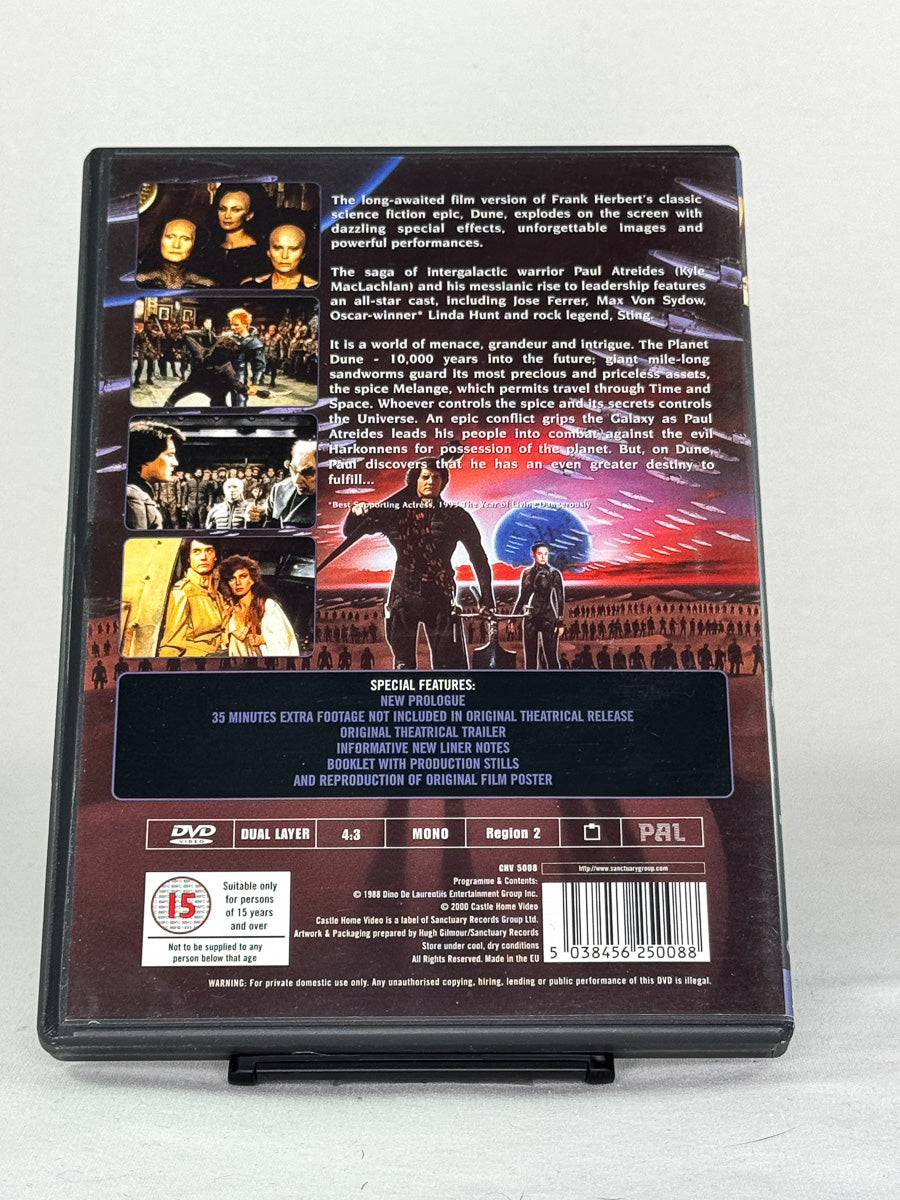 DVD-cover-bakside til filmen Dune – Special TV Edition – Brukt DVD fra nettbutikken Brukbar Film