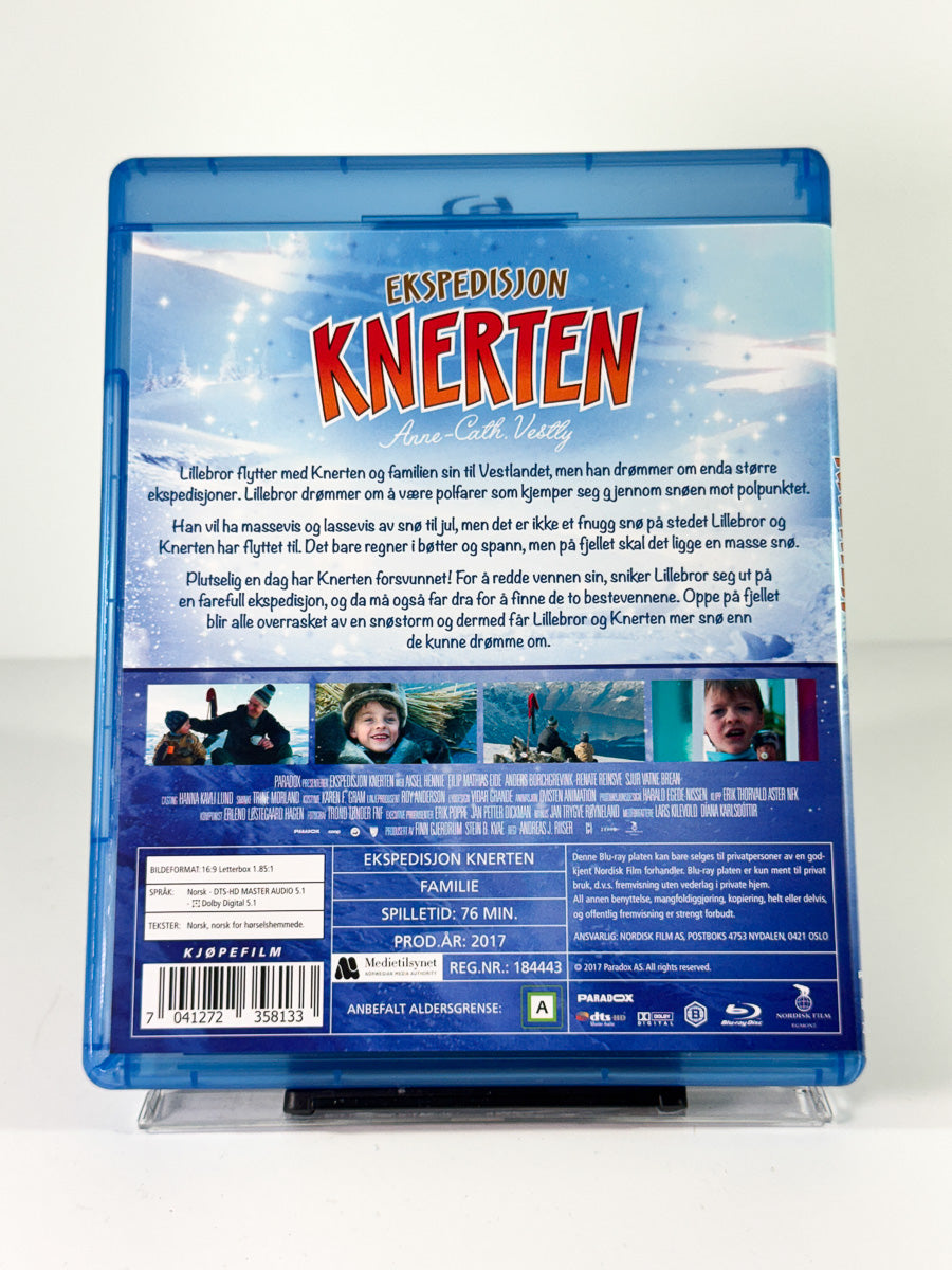 Bakside av cover til Ekspedisjon Knerten på Blu-ray