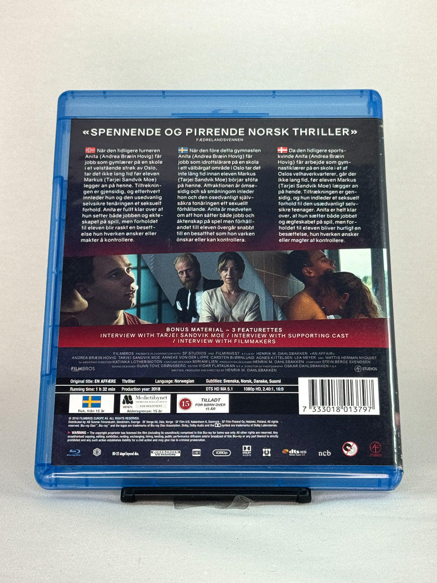 Blu-ray-cover-bakside til filmen En affære – Brukt Blu-ray fra nettbutikken Brukbar Film