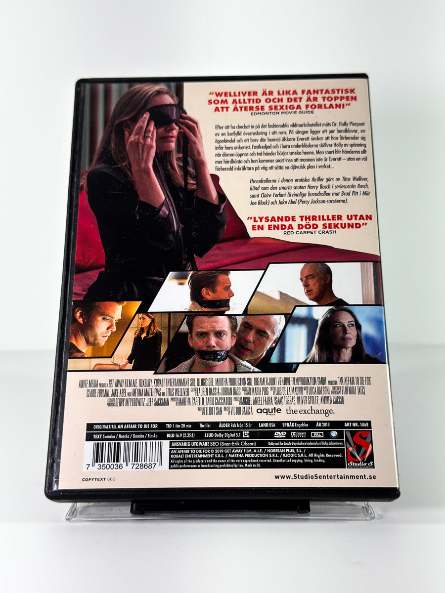 Bakside av cover til En kvinna att dö för på DVD