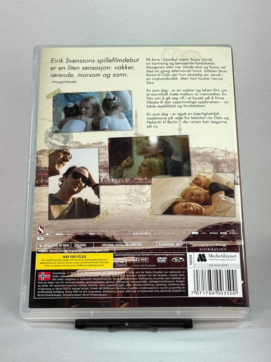 Bakside av DVD-cover til En som deg – brukt norsk drama, original utgave på DVD fra Brukbar Film