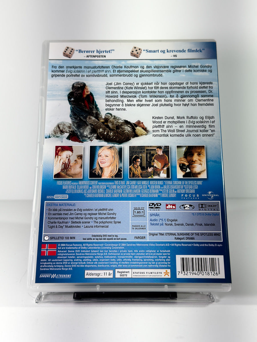 Bakside av cover til Evig solskinn i et plettfritt sinn på DVD