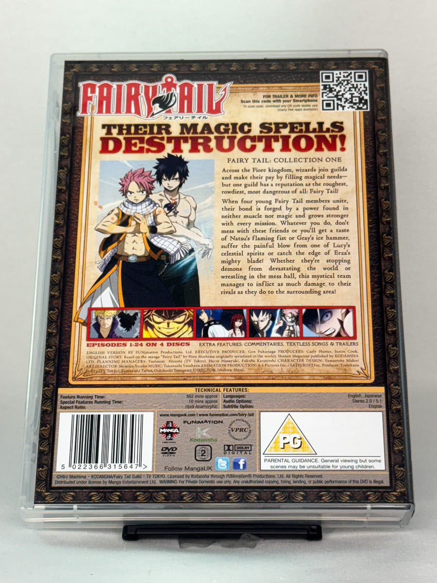DVD-cover-bakside til serien Fairy Tail – Brukt DVD fra nettbutikken Brukbar Film