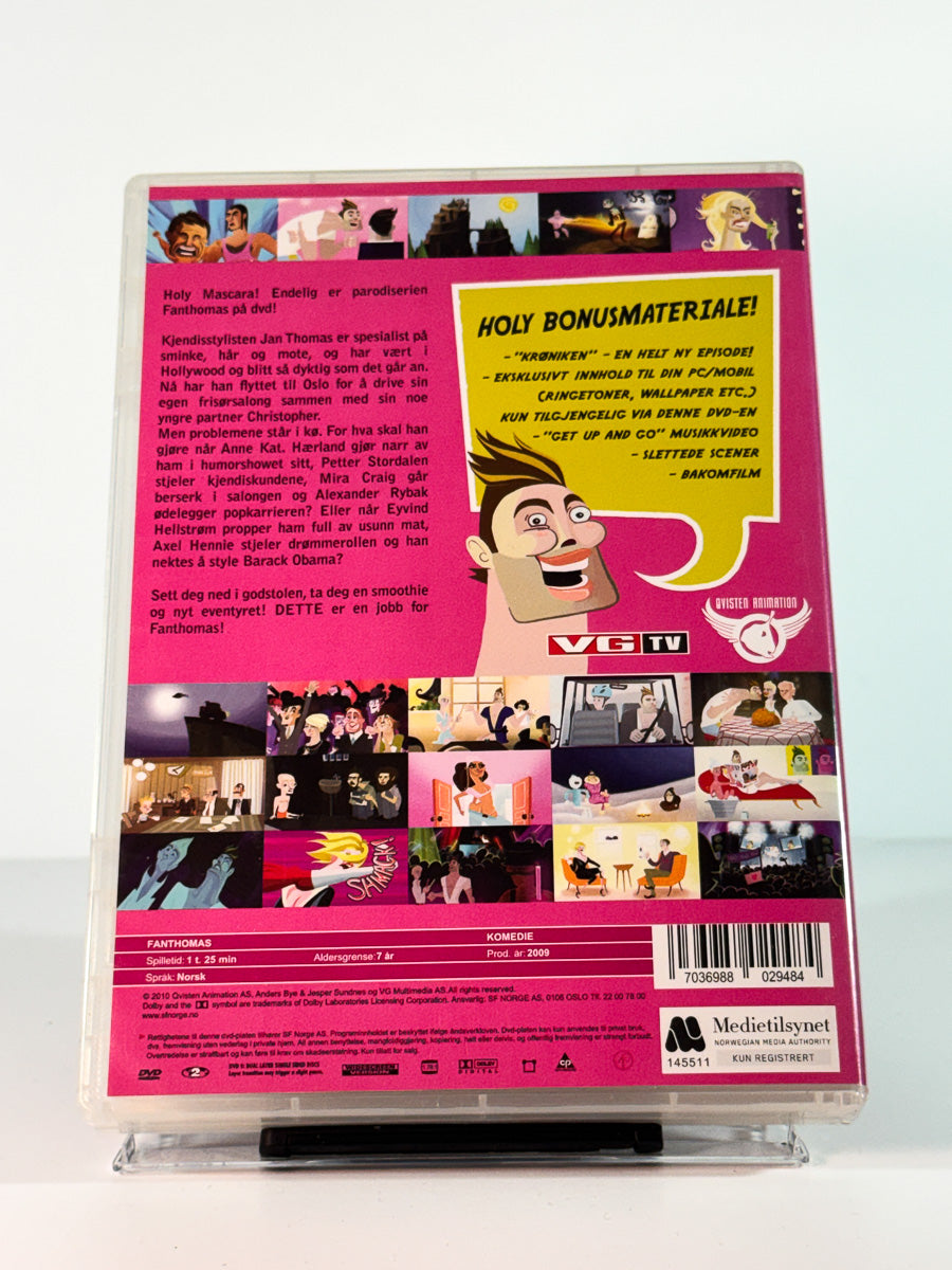 Bakside av cover til Fanthomas – Sesong 1 & 2, bruktfilm hos nettbutikken Brukbar Film