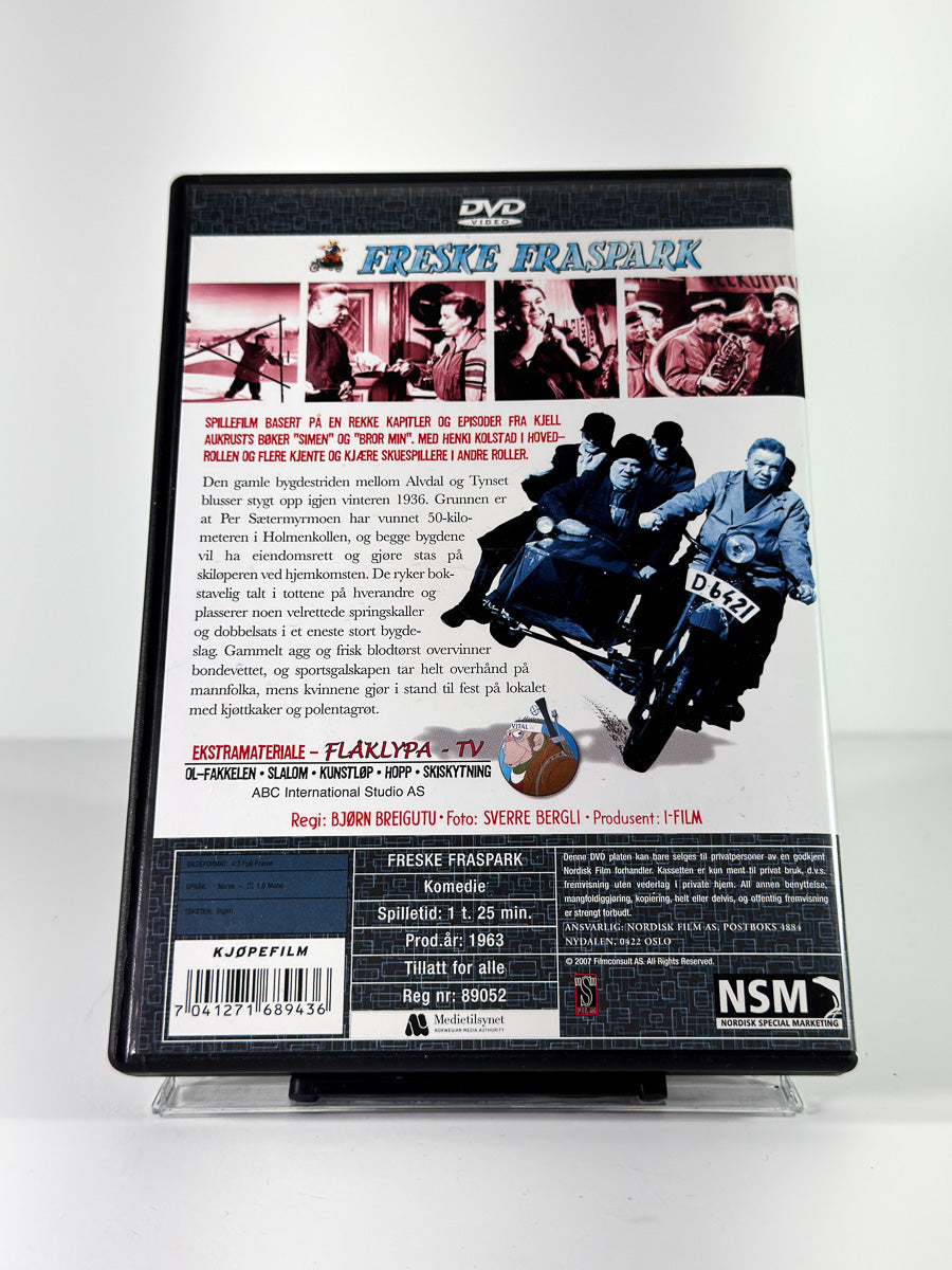 Bakside av cover til Freske fraspark på DVD