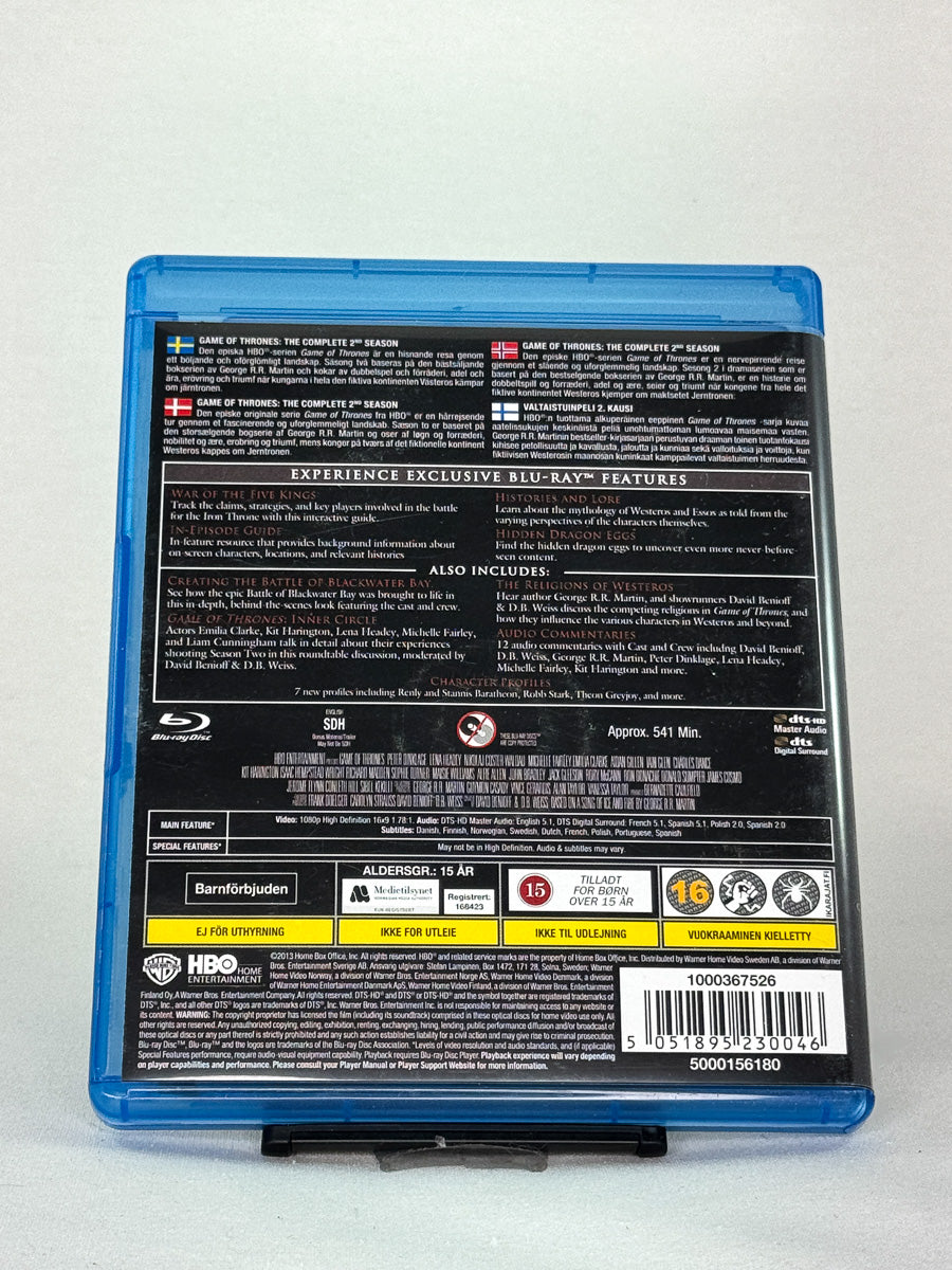 Bakside av Blu-ray-cover til Game of Thrones – Sesong 2 – informasjon om andre sesong, brukt Blu-ray fra Brukbar Film