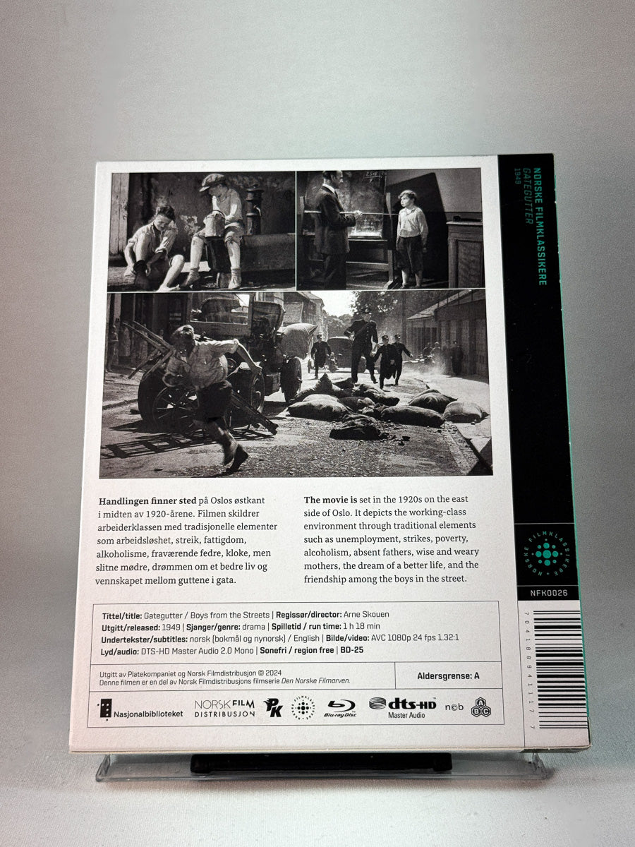 Bakside av cover til Gategutter, bruktfilm hos nettbutikken Brukbar Film