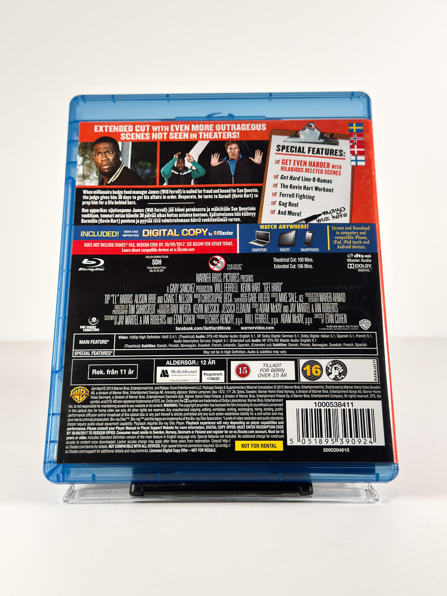 Bakside av cover til Get Hard på Blu-ray