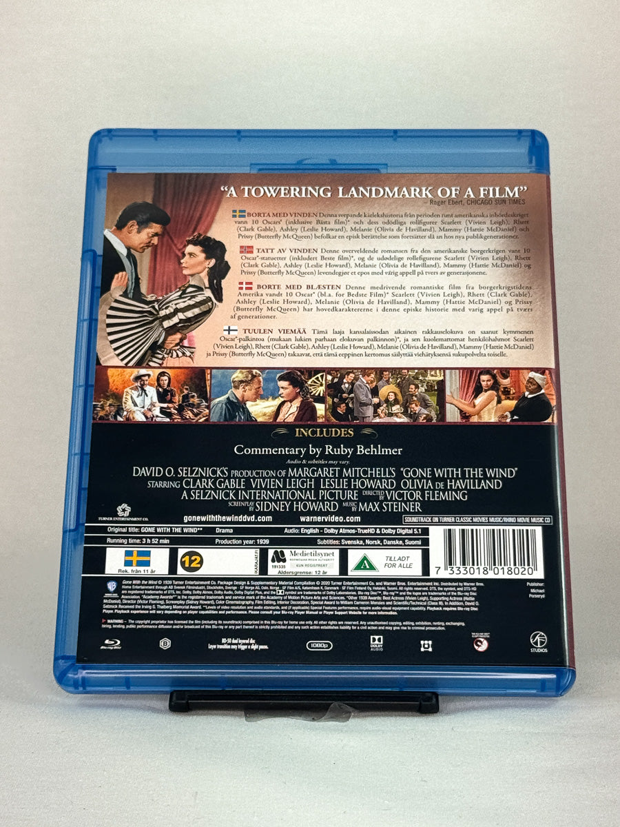 Bakside av Blu-ray-cover til Gone with the Wind – brukt originalfilm, vinner av 10 Oscar, tilgjengelig hos Brukbar Film