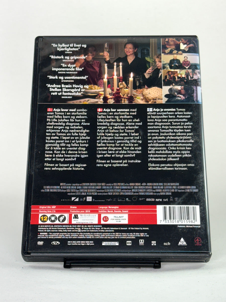 Bakside av DVD-cover til Håp – brukt norsk dramafilm på original DVD fra Brukbar Film