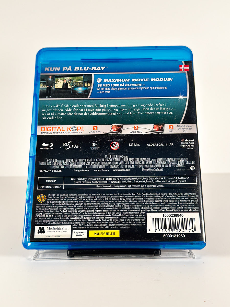 Bakside av cover til Harry Potter og Dødstalismanene 2 på Blu-ray