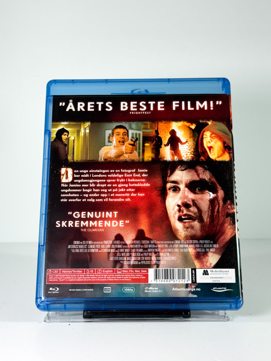Bakside av cover til Heartless på Blu-ray
