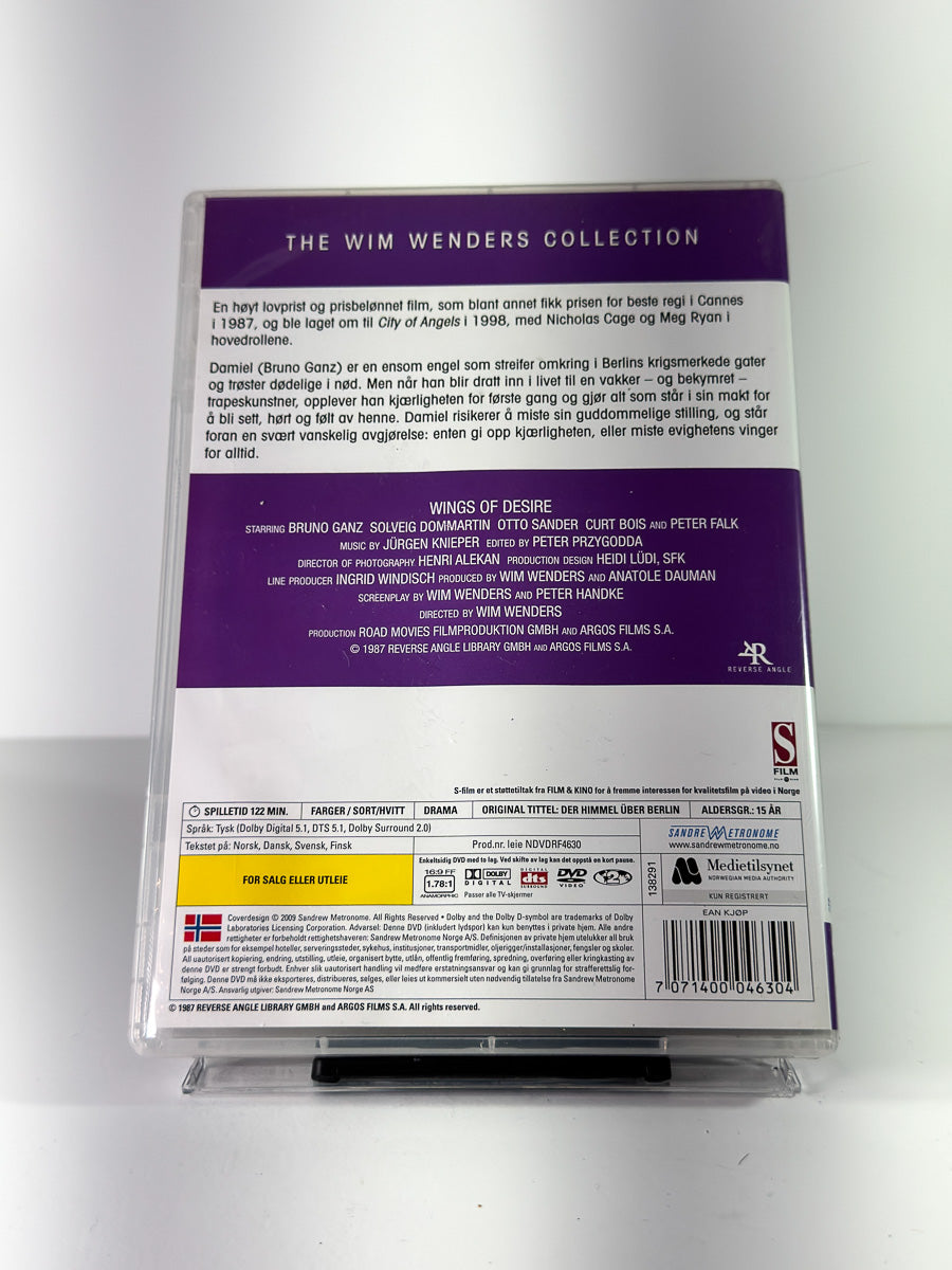 Bakside av cover til Himmelen over Berlin på DVD