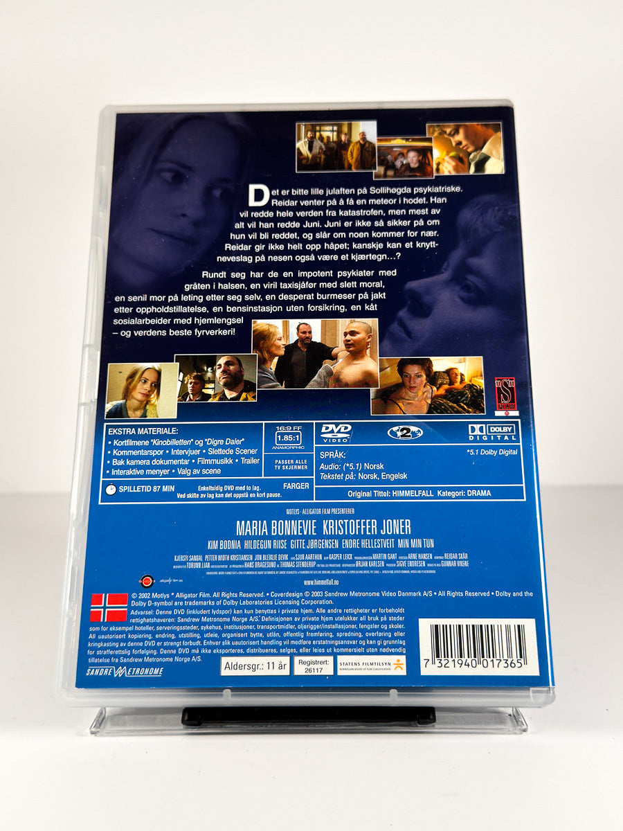 Bakside av cover til Himmelfall på DVD