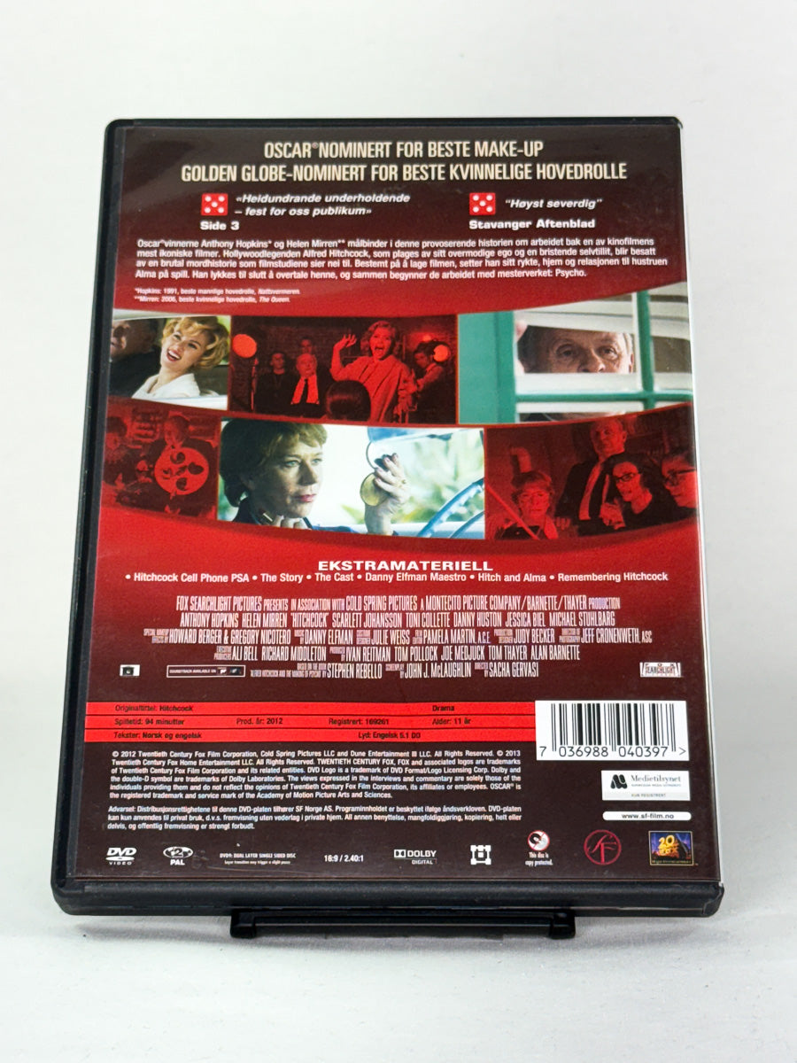 Bakside av Hitchcock – fascinerende skildring av filmhistoriens mest berømte regissør, brukt DVD fra Brukbar Film.