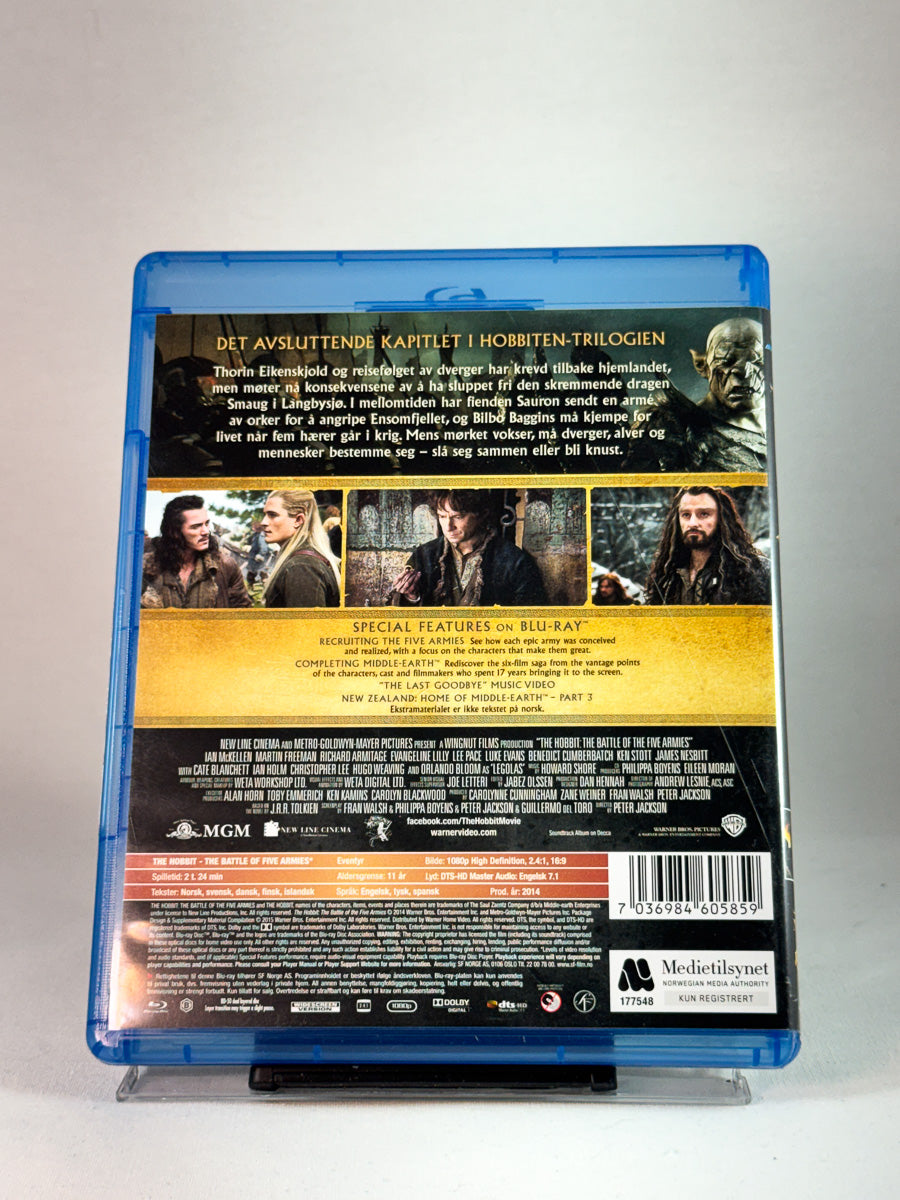 Bakside av cover til Hobbiten: Femhærerslaget, brukt Blu-ray hos Brukbar Film