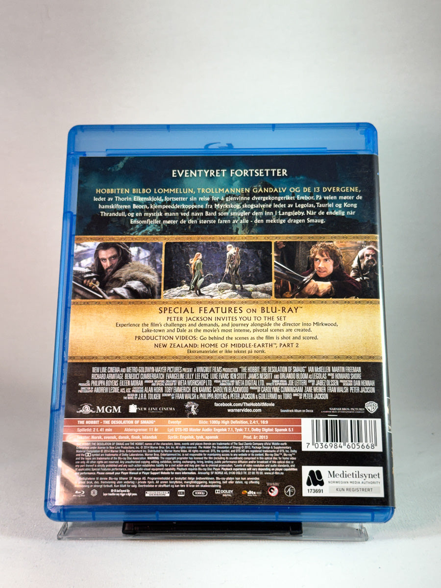 Bakside av cover til Hobbiten: Smaugs ødemark, brukt Blu-ray hos Brukbar Film
