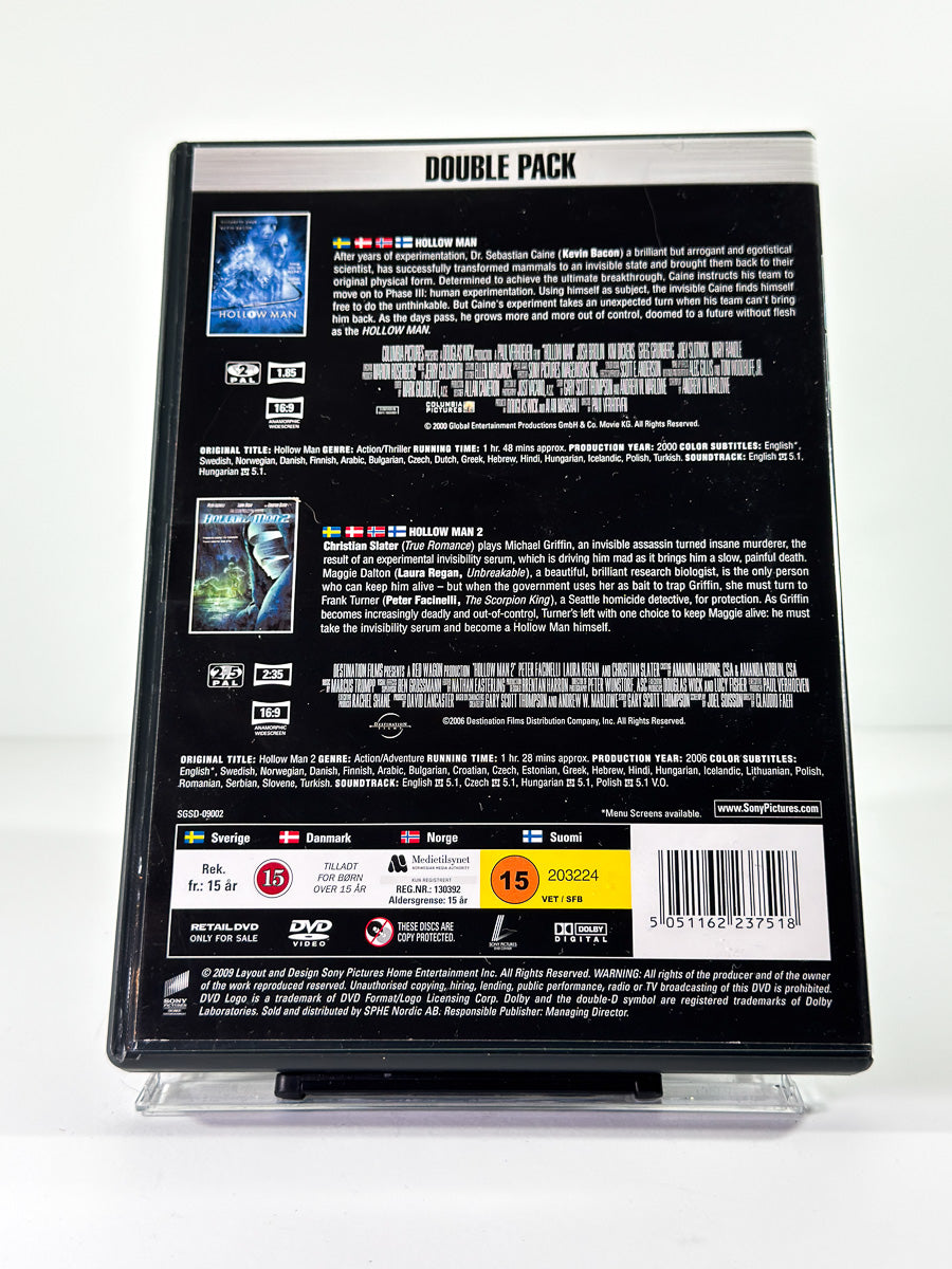 Bakside av cover til Hollow Man – Double Pack på DVD