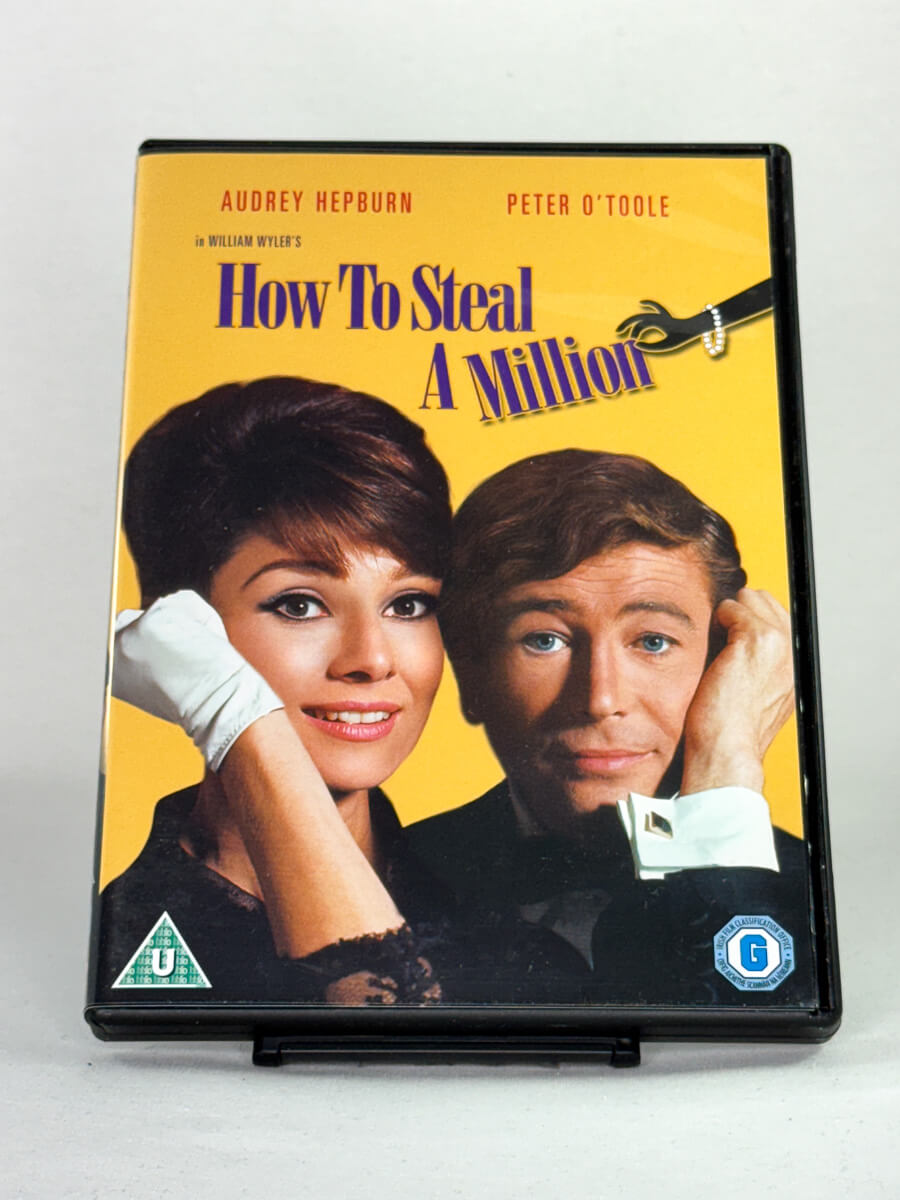 Brukt DVD-film How to Steal a Million – forside av filmcover, klassisk romantisk komedie på DVD tilgjengelig hos Brukbar Film
