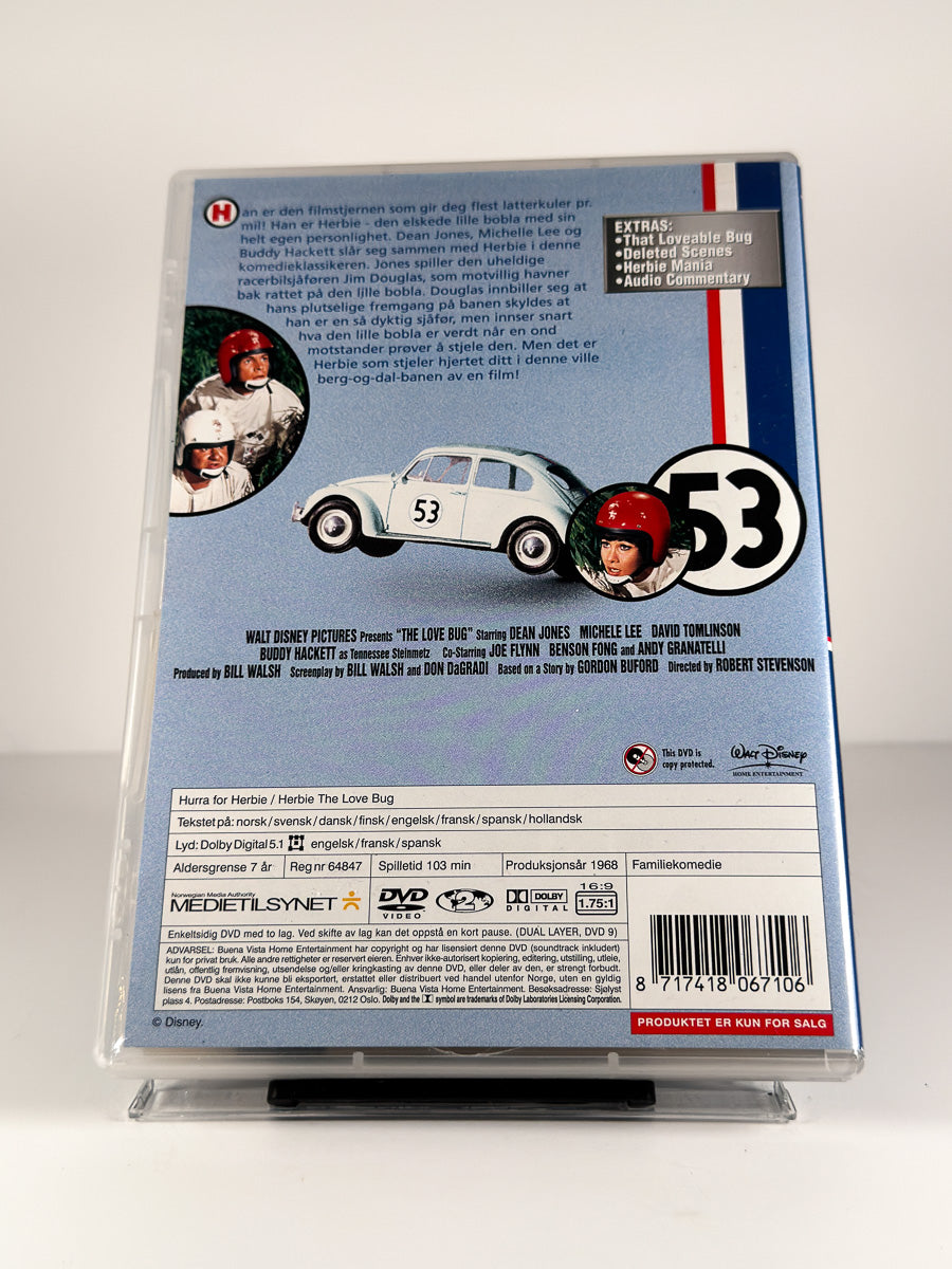 Bakside av cover til Hurra for Herbie på DVD